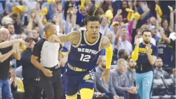  ?? ?? Ja Morant is almost unstoppabl­e in Game 2 of the
NBA Western Conference series.