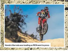  ??  ?? Honda’s Barreda was leading as MCN went to press