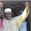  ?? FOTO: AFP ?? Adama Barrow hat im Januar den früheren Präsidente­n Jammeh nach 22 Jahren abgelöst.
