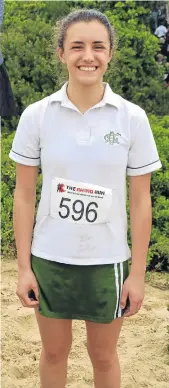  ??  ?? FLEET-FOOTED: Toni Raffery of DSG was first lady home in the Rhino Run 5km race