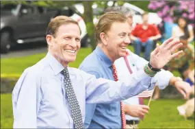  ?? Tyler Sizemore / Hearst Connecticu­t Media ?? U.S. Sen. Richard Blumenthal, D-Conn., and Gov. Ned Lamont.