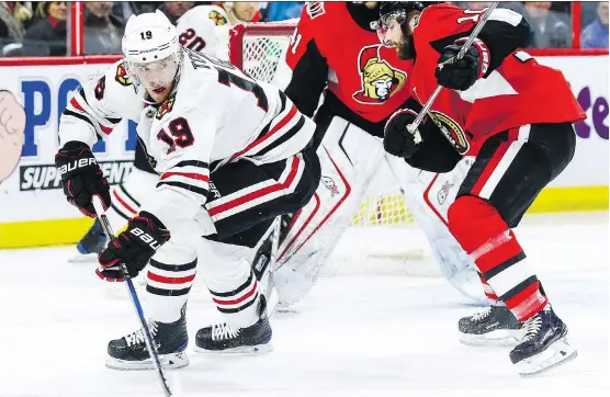  ?? ERROL McGIHON ?? Chicago Blackhawks captain Jonathan Toews, coming off the worst season of his career at the age of 30, insists he has more left in the tank as he looks toward the season.