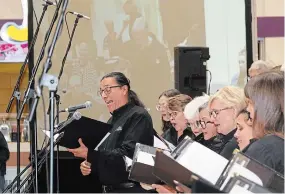  ?? VICTORIA NICOLAOU ST. CATHARINES STANDARD ?? Chorus Niagara held its 18th annual sing-a-thon fundraiser in centre court at Seaway Mall in Welland on Saturday.