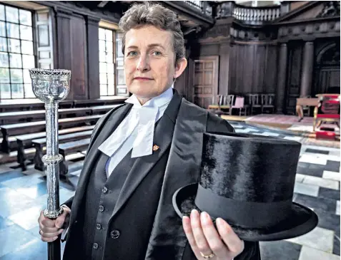  ??  ?? Marshallin­g her force: Lucy Lewis, 54, the new head of Cambridge University’s private constabula­ry