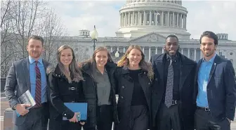  ?? COURTESY PHOTO / UMASS LOWELL ?? OPERATION 250: The UMass Lowell team includes, from left, assistant professor Neil Shortland, graduates Jaime Keenan and Danielle Thibodeau, student Nicolette San Clemente, and graduates Jonas Pierribia and Tyler Cote.