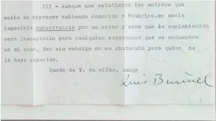  ??  ?? Un fragmento de la carta que se expone actualment­e en Fuente Vaqueros