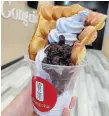  ?? ?? Gong Cha: Soft serve ice cream in Bubble Waffle with Red Bean topping.