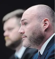  ?? SEAN KILPATRICK THE CANADIAN PRESS ?? Zackary Massingham, right, and Jeff Silvester of AggregateI­Q appear at the parliament­ary privacy and ethics committee in Ottawa on Tuesday.