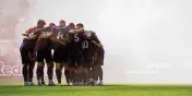  ?? EDUARDO MUNOZ ALVAREZ / AP ?? FC Cincinnati huddle up during an MLS playoff match against the New York Red Bulls, in Harrison, N.J., on Oct. 15. FC Cincinnati won 2-1.