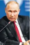  ?? THE ASSOCIATED PRESS ?? Russian President Vladimir Putin gestures as he speaks at the St. Petersburg Internatio­nal Economic Forum in St. Petersburg, Russia, on Friday.