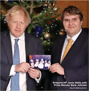  ?? WALES NEWS SERVICE ?? Bridgend MP Jamie Wallis with Prime Minister Boris Johnson