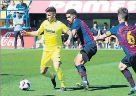  ?? FOTO: FCB ?? Monchu, ayer capitán, fue el más destacado del filial azulgrana en Villarreal