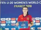  ??  ?? Patri, estelar España juega ante Japón en el Mundial Sub-20 tras el 4-1 ‘culé’ a Paraguay: 3 goles y MVP de Guijarro y gol de Claudia Pina