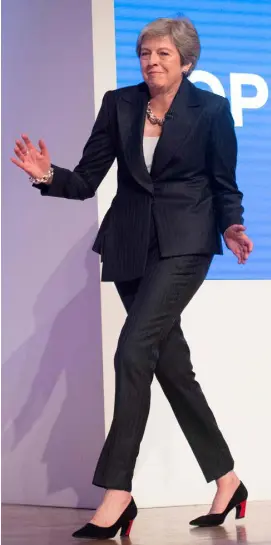  ??  ?? DANCE ROUTINE: Theresa May at the Tory party conference last week