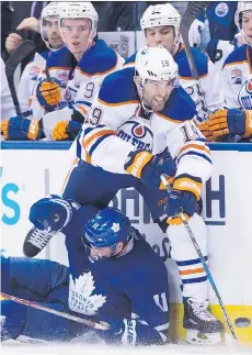  ?? NATHAN DENETTE/ THE CANADIAN PRESS ?? Patrick Maroon has been promoted to Edmonton’s first line with Connor McDavid and Jordan Eberle. “Hopefully, we can get a little bit of a spark underneath us,” says Maroon.