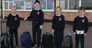  ??  ?? First Class pupils Seán Quinn, Colm Daly, Jim Hourigan and Cillian O’Sullivan at Newmarket Boys School.