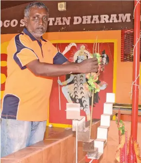  ?? Photo: Ronald Kumar ?? Nakaikogo Sanatan Dharam Mandir handyman Mahendra Chand at the temple on May 17, 2022.