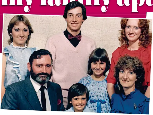  ??  ?? Smile that hid the turmoil: Craig (centre) with his parents and siblings. Inset: His father Philip (right) in the Royal Australian Navy