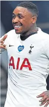  ??  ?? Steven Bergwijn celebrates after scoring Tottenham’s opening goal.