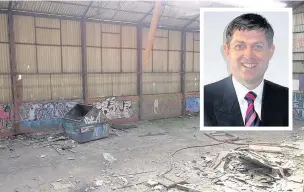  ??  ?? Council leader Miles parkinson (inset) said they were keen to see an overhaul of the Rishton Paper Mill site