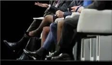  ?? Aaron M. Sprecher/Bloomberg ?? A mix of male and female attendees sit on stage during the 2019 CERAWeek by IHS Markit conference in Houston.