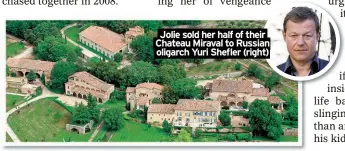  ?? ?? Jolie sold her half of their
Chateau Miraval to Russian oligarch Yuri Shefler (right)