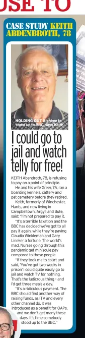  ??  ?? HOLDING OUT It’s time to stand up to BBC, says Keith