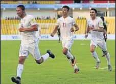  ?? GETTY ?? Allahyar Sayyad (left) after scoring Iran’s second goal.