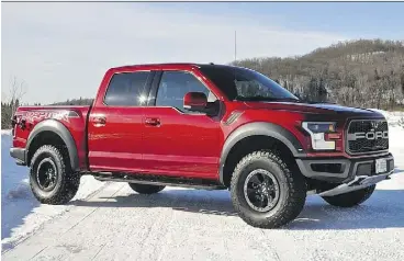 ??  ?? The 2017 F-150 Raptor embraces winter when given the chance.