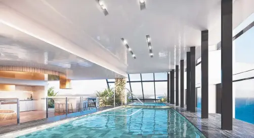  ??  ?? An artist’s impression of the penthouse’s pool, the highest privately owned pool in Queensland at 220m above sea level.