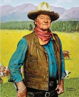  ??  ?? Norman Rockwell (1894-1978), John Wayne, oil on canvas, 38 x 31” Estimate: $1/1.5 million SOLD: $1,496,000