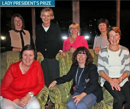  ??  ?? Fiona Bodels (front, centre), lady president of Bunclody Golf and Fishing Club, surrounded by the prize-winners after the Lady President’s Prize Competitio­n.