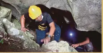  ??  ?? The caving experience at Paya Gunung Extreme
Park requires some amount of crouching and crawling. Be prepared to get dirty.