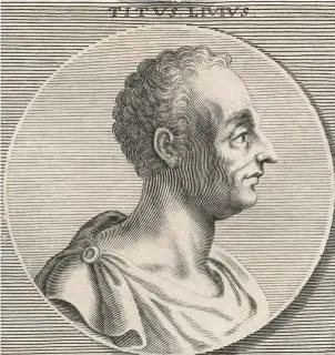  ??  ?? TITO LIVIO LO RELATÓ. Debemos al gran ensayista romano (59 a.C.17; arriba, en un grabado) la historia de Roma desde su fundación hasta la muerte de Nerón; de él proceden muchos datos sobre la era de la República.