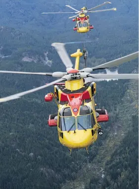  ?? DND HANDOUT PHOTO ?? Italian aerospace firm Leonardo has been selected by the Royal Canadian Air Force to upgrade its Cormorant search-and-rescue helicopter­s and provide seven additional aircraft.