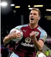  ??  ?? Chris Wood hit a late equaliser for Burnley but it wasn’t enough against his former team, Leeds United.