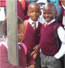  ??  ?? About 200 Grade 1s started their school career on Wednesday at Isalathiso Primary School in KwaNonqaba.