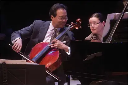  ?? DREW A. KELLEY — THE ORANGE COUNTY REGISTER ?? Superstar cellist Yo-Yo Ma appears with pianist Kathryn Stott in “Songs of Comfort and Hope,” streaming through Dec. 12.
