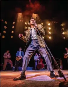  ?? PHOTO PROVIDED ?? Kavan Hashemian performs as Elvis Presley in the Park Playhouse production of “Million Dollar Quartet” at Cohoes Music Hall.