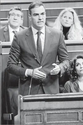  ?? Foto: EFE/J.P.GANDUL ?? Sánchez en la sesión de control al Gobierno en el Congreso.