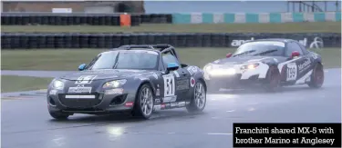  ??  ?? Franchitti shared MX-5 with brother Marino at Anglesey