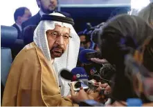  ?? Ryad Kramdi / AFP / Getty Images ?? Khalid al-Falih, Saudi energy minister, said Sunday that the oil market is “quite balanced today.”