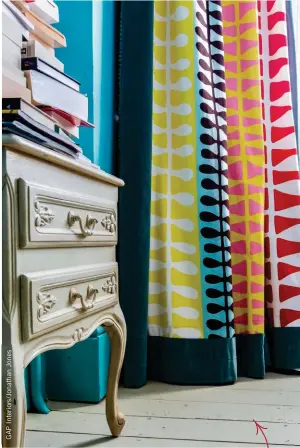  ??  ?? On trend! Curtains in a bold palette are injecting a burst of colour into homes again.