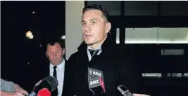  ??  ?? > Sonny Bill Williams pictured leaving his disciplina­ry hearing