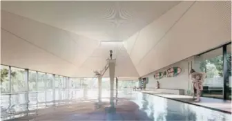  ?? ILLUSTRASJ­ON: ATELIER LORENTZEN LANGKILDE ?? Det nye innendørsb­assenget vil også være bassenget for elever og idretten på Hovden.