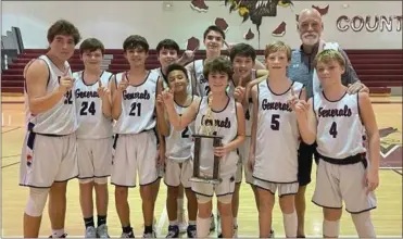  ?? Contribute­d ?? The Heritage Generals have won three straight NGAC JV basketball tournament­s and are riding a 34-game winning streak in junior varsity games.