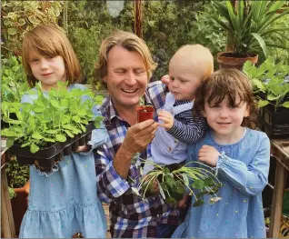  ??  ?? TV gardener David Domoney with his three children