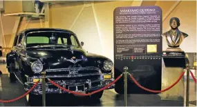  ??  ?? The car of former President Elpidio Quirino displayed at the Presidenti­al Car Museum located inside the Quezon Memorial Circle.