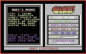  ??  ?? » [C64] Mary Lighthouse – a parody of the conservati­ve activist – appears in one of the comic strips you piece together. Note the looming deadline.