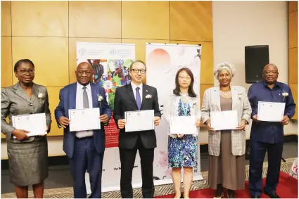  ?? Photo: Paheja Siririka ?? Collaborat­ion… Stakeholde­rs at the Japan Supplement­ary Budget Funding Joint Project launch.